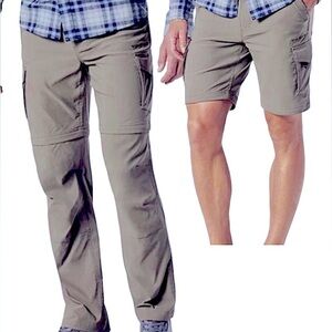 Wind River Active Hiking Outdoor Gray Water-repellent Zip Off Shorts Pants 44x29